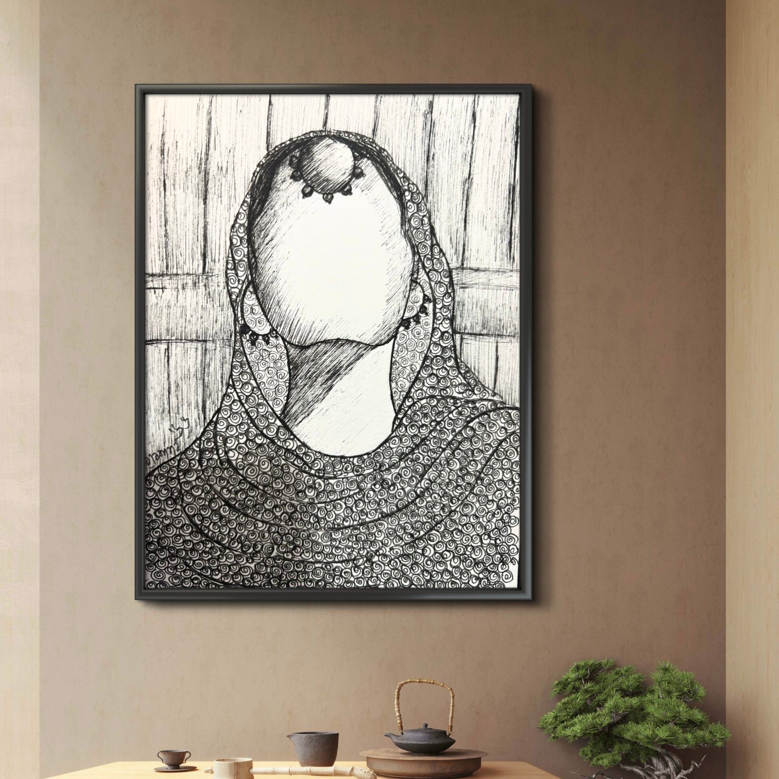 Silent Strength | Micron Pen Art Print | A3 Size | Unframed - Image 2