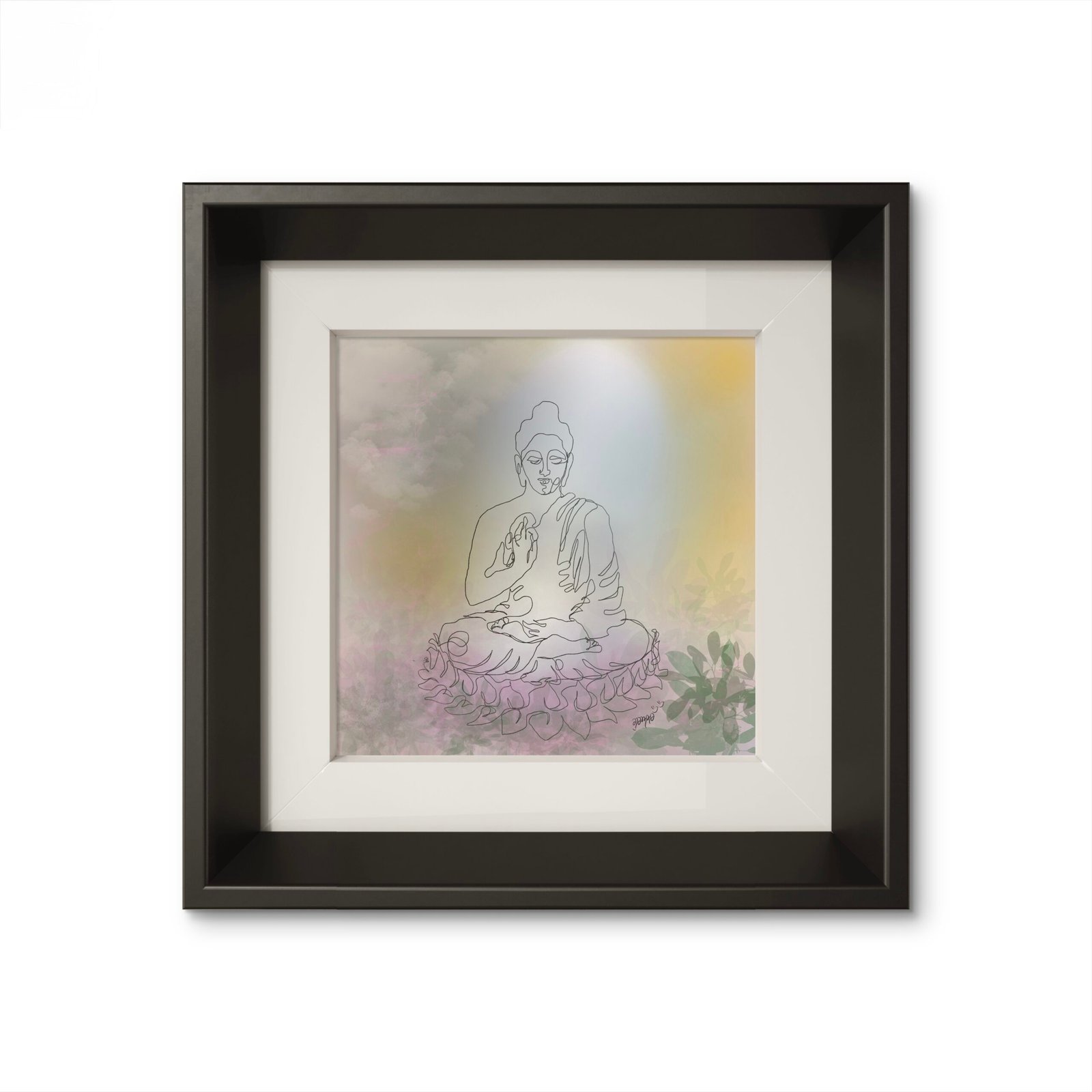 Buddha – Silent Enlightenment | One Line Art on Stretched Canvas