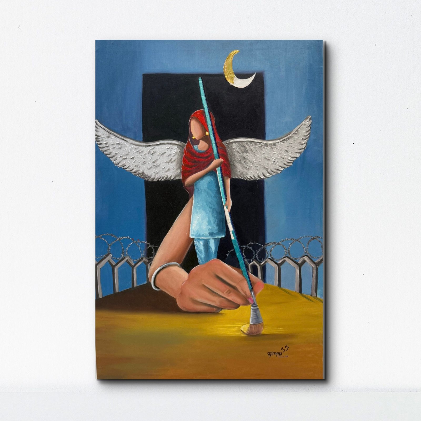 Wings of Determination | Oil on Stretched Canvas | 3 × 4 ft|Unframed