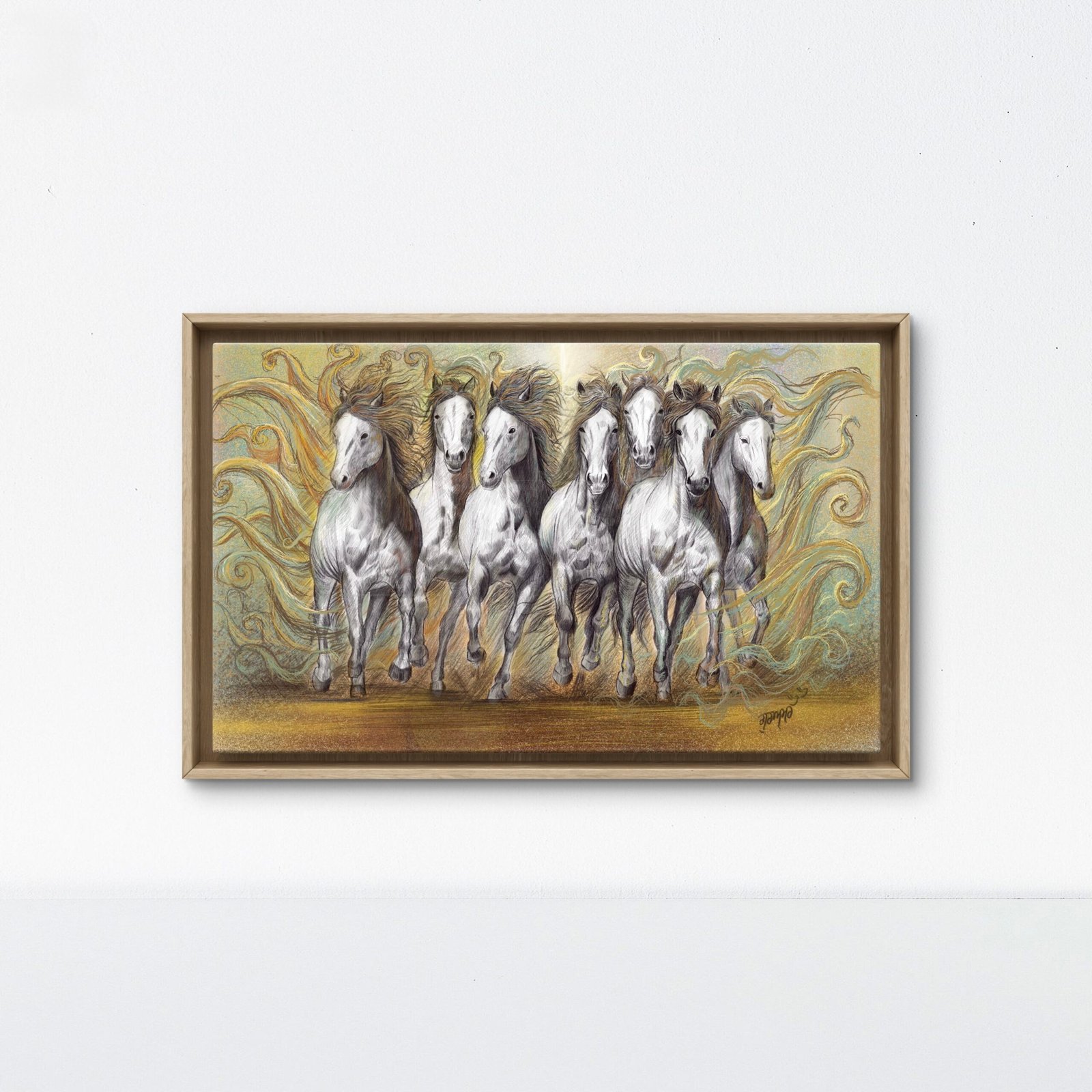 Seven Horses – Winds of Freedom | Digital Painting Print