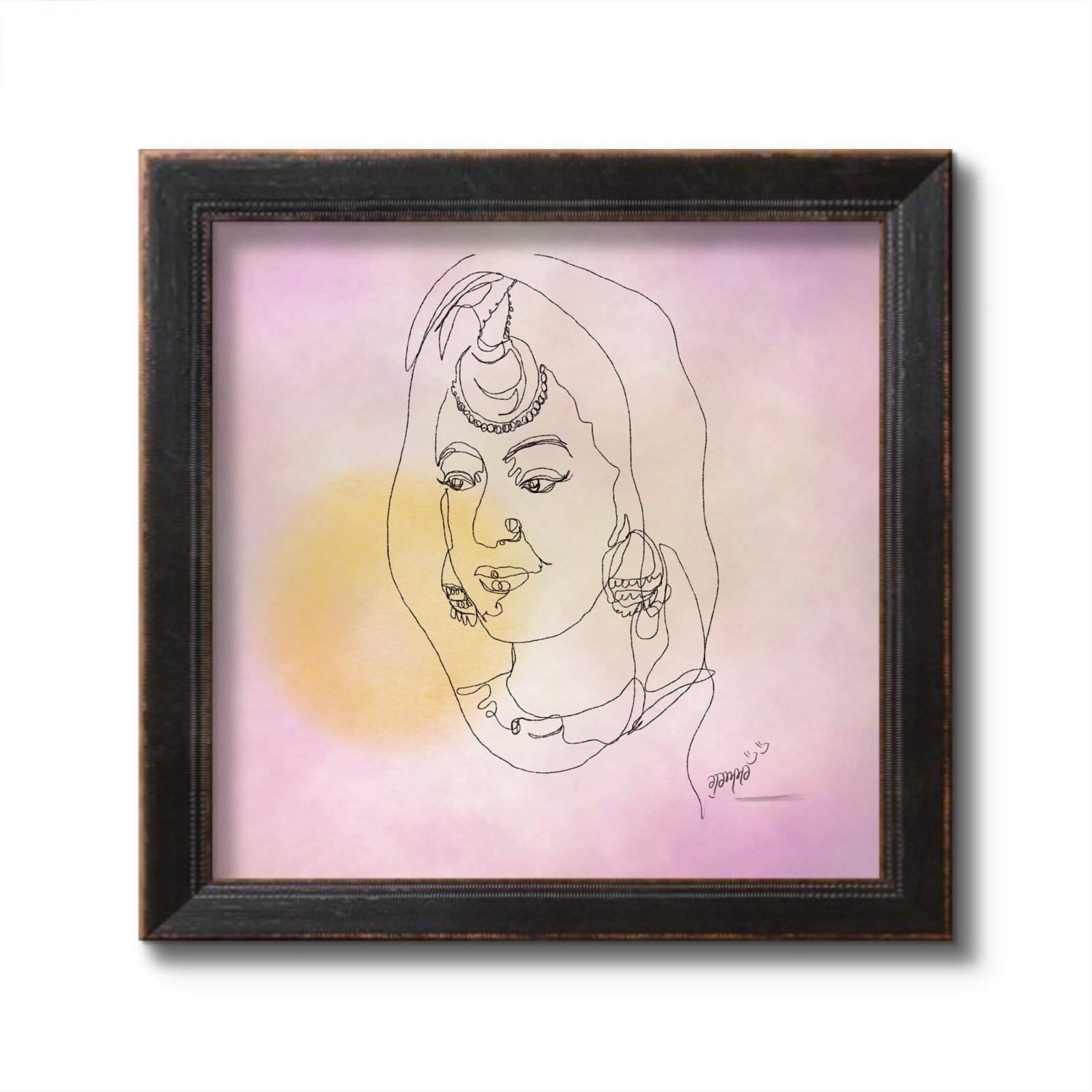 Adorned Resilience | One-Line Digital Art Print on Canvas