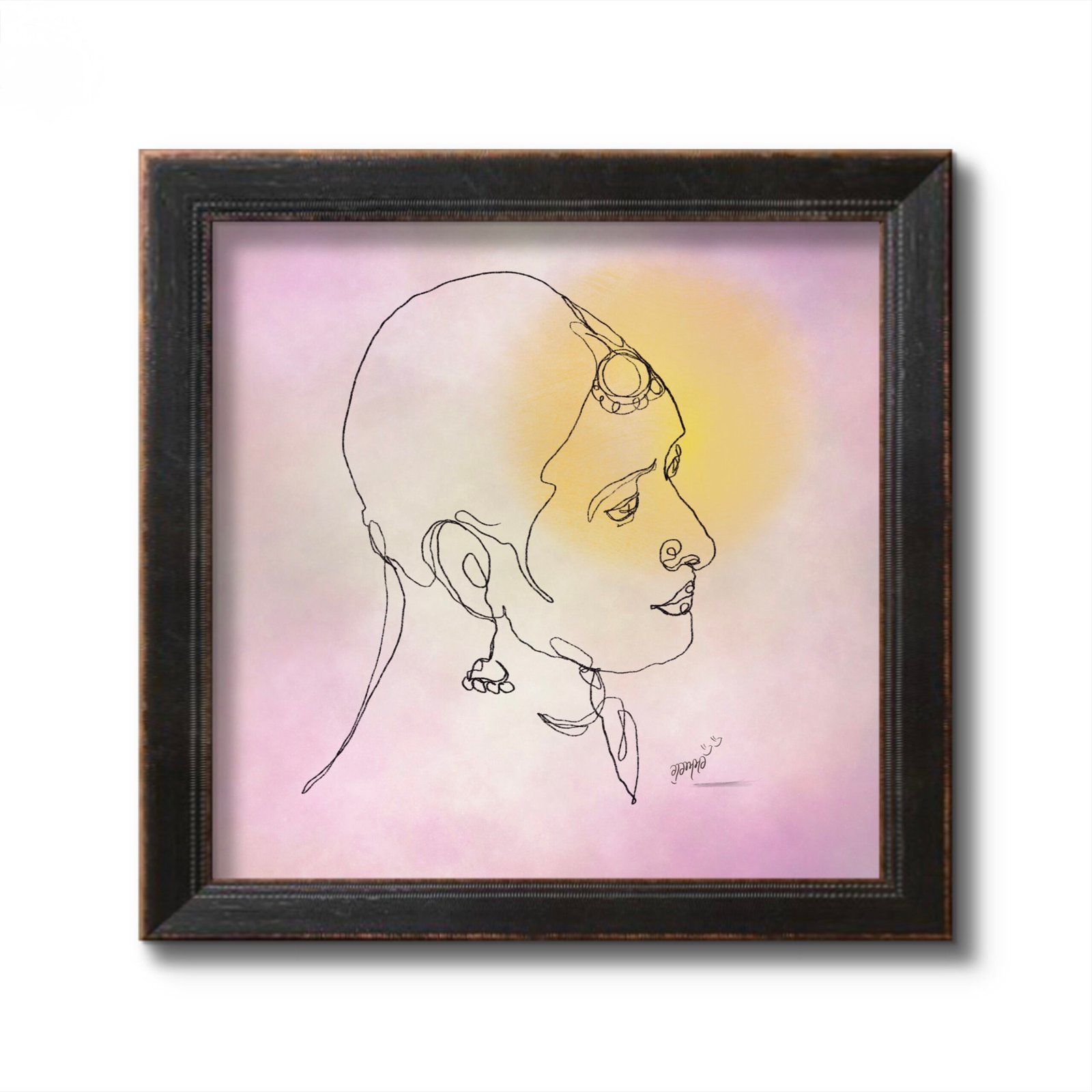 Serene Grace | One-Line Digital Art Print on Canvas