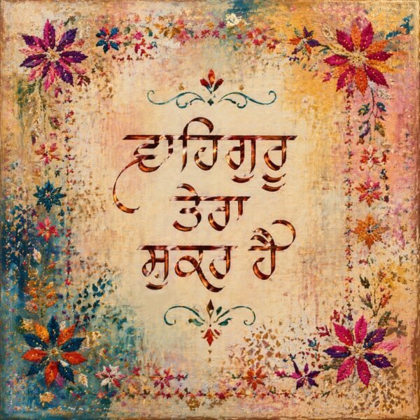 Waheguru Tera shukar aa | corner border - Image 2